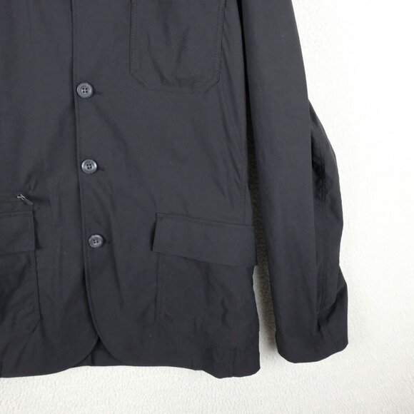 Eddie Bauer Travex Coat Mens 42 Large Black Button Up Casual City Chin Strap - Picture 3 of 9